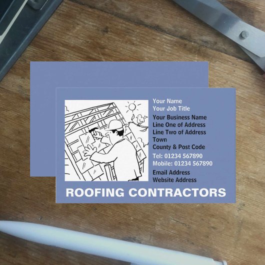 Roofing Contractors Cartoon Visitekaartje