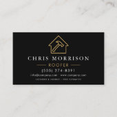 Roofing Professional Black Gold QR Code Visitekaartje (Voorkant)