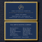 Roofing Roofer Construction Services Navy Blue  Visitekaartje