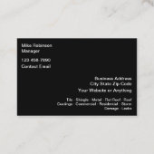 Roofing Services Residential Commercial Visitekaartje (Achterkant)