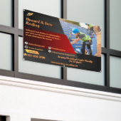 Roofservicebedrijf gedetailleerd aanpassen spandoek (Buitenkant Gebouw)