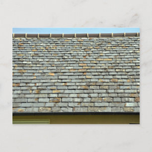 rooftegels tegen blauwe hemel briefkaart