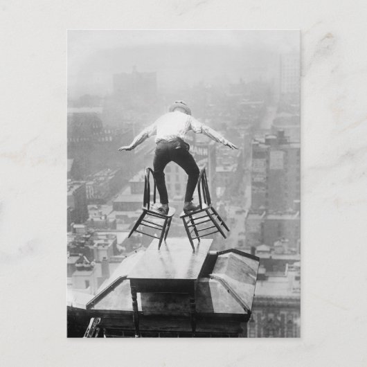 Rooftop Balancing Act, 1910 Briefkaart (Voorkant)