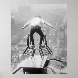 Rooftop Balancing Act, 1910.  foto Poster
