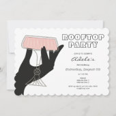 Rooftop Bar Lounge Nachtleven Uitje Verjaardag Kaart (Voorkant)