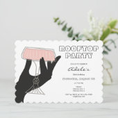 Rooftop Bar Lounge Nachtleven Uitje Verjaardag Kaart (Staand voorkant)