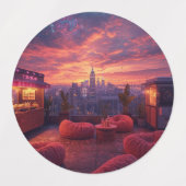 Rooftop Beats en Sunset Treats Labels (Design 2)