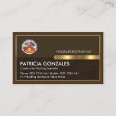 Rooftop constructie op Brown Layers Gold Lijst Visitekaartje (Voorkant)