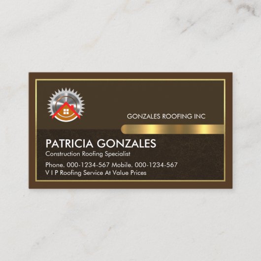 Rooftop constructie op Brown Layers Gold Lijst Visitekaartje (Voorkant)