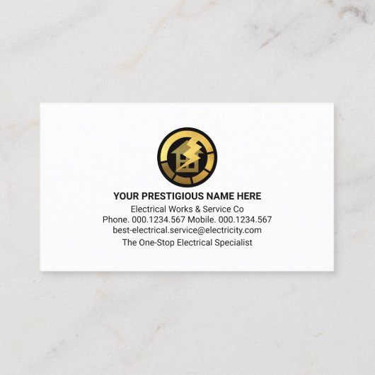 Rooftop elektrische bedrading Lijst Visitekaartje (Achterkant)