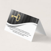 Rooftop en stad | Metallic | goudskeletsleutel Visitekaartje (Achterkant)