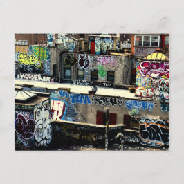 Rooftop Grafitti in New York City Briefkaart