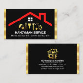 Rooftop Handyman Gereedschap Strepen Visitekaartje (Voorkant / Achterkant)