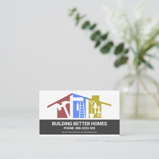 Rooftop Layers Handyman Tools Building Visitekaartje (Staand voorkant)