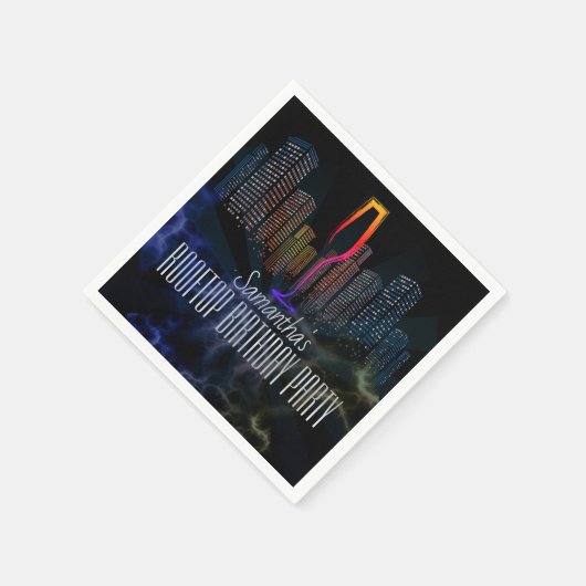 Rooftop Lounge Nachtleven Uitje Sky Bar Verjaardag Servet (Hoek)