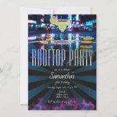 Rooftop Lounge Sky Bar Nachtleven Uitje Verjaardag Kaart (Voorkant)
