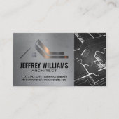 Rooftop Metal | Blauwe afdrukken van onroerend goe Visitekaartje (Voorkant)