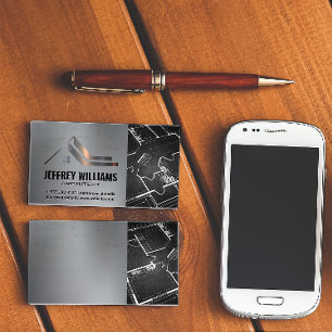 Rooftop Metal   Blauwe afdrukken van onroerend goe Visitekaartje