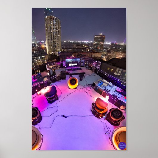 ROOFTOP NIGHT DJ POSTER (Voorkant)
