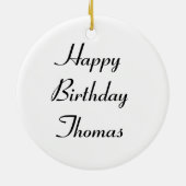 Rooftop Pigeon Custom Birthday Keramisch Ornament (Achterkant)