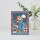 ROOFTOP SANTA BAG VAN TOYS, DOLLHOUSE, HOBBYHORSE BRIEFKAART (Staand voorkant)