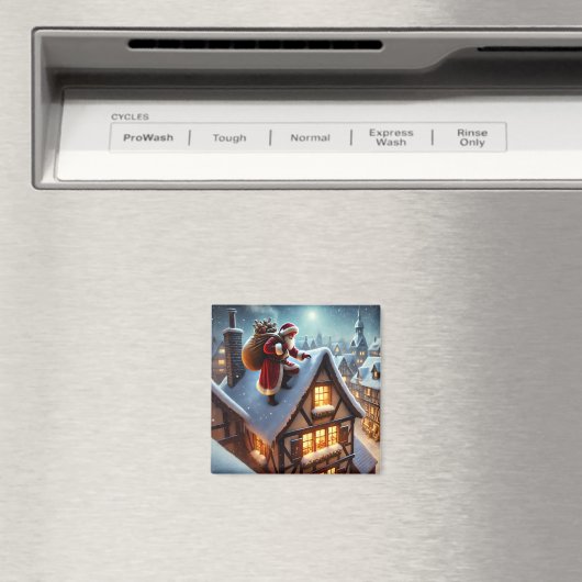 Rooftop Santa Magnet (Insitu (Vaatwasser))