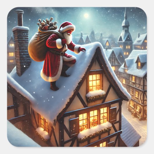 Rooftop Santa Stickers (Voorkant)