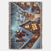 Rooftop Santa Throw Blanket Deken (Voorkant Verticaal)