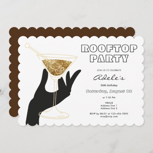 Rooftop Sky Bar Lounge Nachtleven Uitje Verjaardag Kaart (Voorkant / Achterkant)