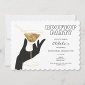 Rooftop Sky Bar Lounge Nachtleven Uitje Verjaardag Kaart (Voorkant)