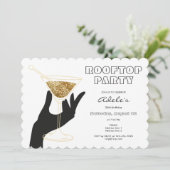 Rooftop Sky Bar Lounge Nachtleven Uitje Verjaardag Kaart (Staand voorkant)