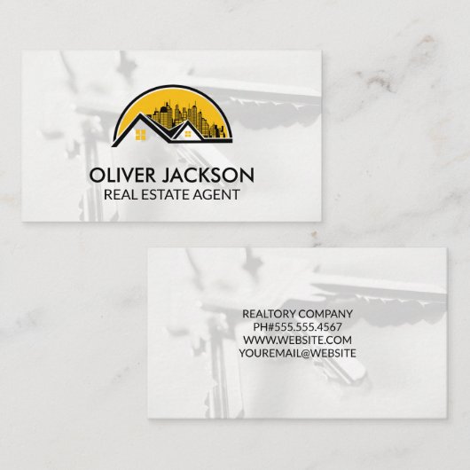 Rooftop-startpunten en Skyline-pictogram | Sleutel Visitekaartje (Voorkant / Achterkant)