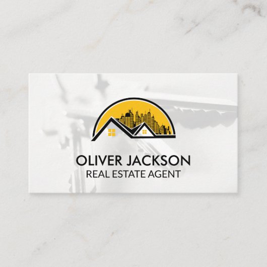 Rooftop-startpunten en Skyline-pictogram | Sleutel Visitekaartje (Voorkant)