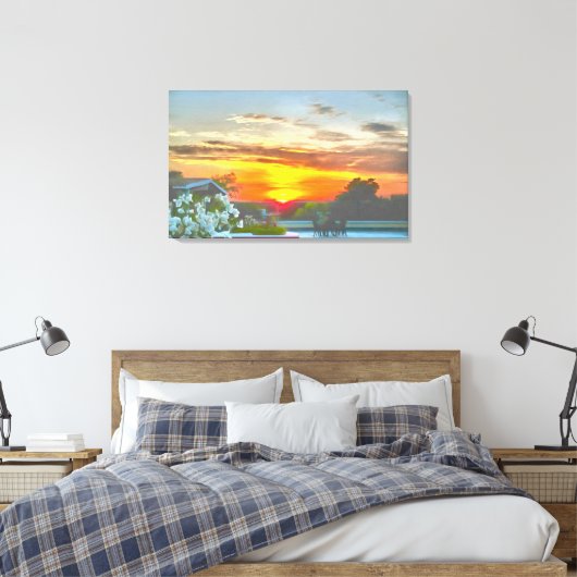 Rooftop Sunset 2295 Art Canvas Afdruk (Insitu (Slaapkamer))