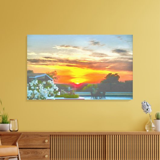 Rooftop Sunset 2295 Art Canvas Afdruk (Insitu (Woonkamer))