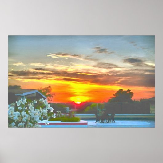 Rooftop Sunset 2295 Art Print (Voorkant)