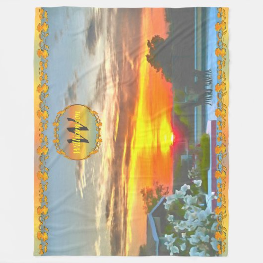 Rooftop Sunset 2295 Fleece Deken (Voorkant)