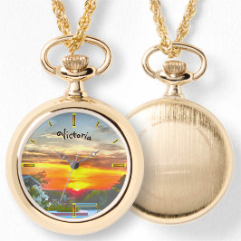 Rooftop Sunset 2295 Ketting Horloge
