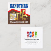 Rooftop Wood Lijst Handyman Building Vierkante Visitekaartje (Voorkant / Achterkant)