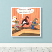 Roofvogels Klauw Wedstrijd Grappige Canvas Print (Insitu (Houten vloer))
