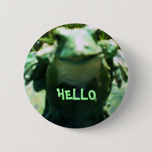 ROOG, HALLO knop Ronde Button 5,7 Cm (Voorkant)