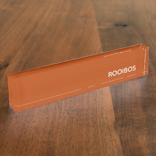 Rooibos rode bruine kleurnaam naambordje (Zijkant)