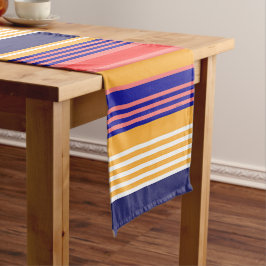 ROOIG BLAUWE STRIPES KORTE TAFELLOPER
