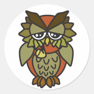 Rooihout 2.0 Bruin Ronde Sticker