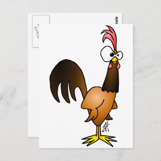 Rooirooster Briefkaart (Voorkant / Achterkant)