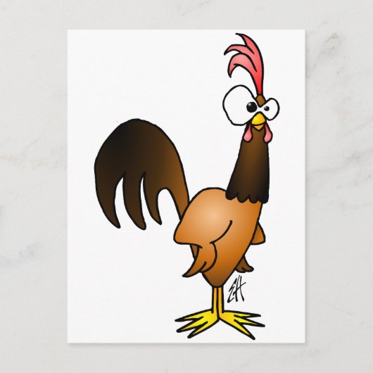 Rooirooster Briefkaart (Voorkant)