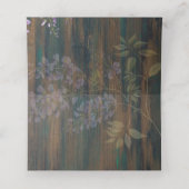 Rooise Paarse Wisteria Kant Lichten Houten Bruilof Plaatskaartje (Binnenkant ongevouwen)