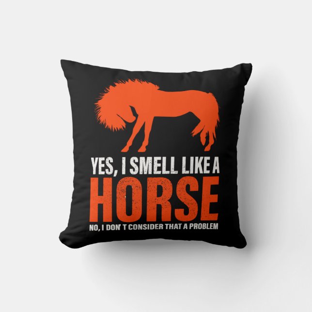 Rook als een paard in Tangerine Kussen (Voorkant)