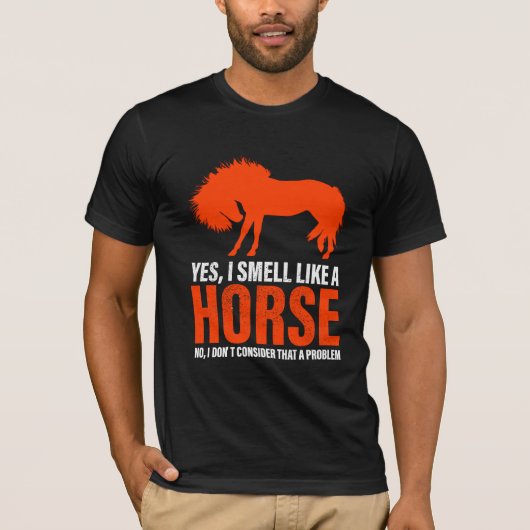 Rook als een paard in Tangerine T-shirt (Voorkant)