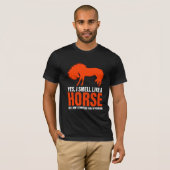 Rook als een paard in Tangerine T-shirt (Voorkant volledig)